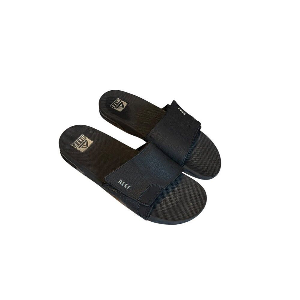 Reef Mens Slide Sandals Black Non-Slip Rubber Casual Footwear Size 11